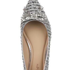 Chic Women's Tweed Flats in Black/white/silver